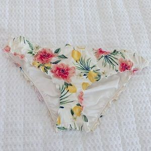 Ruffle tropical bikini bottom